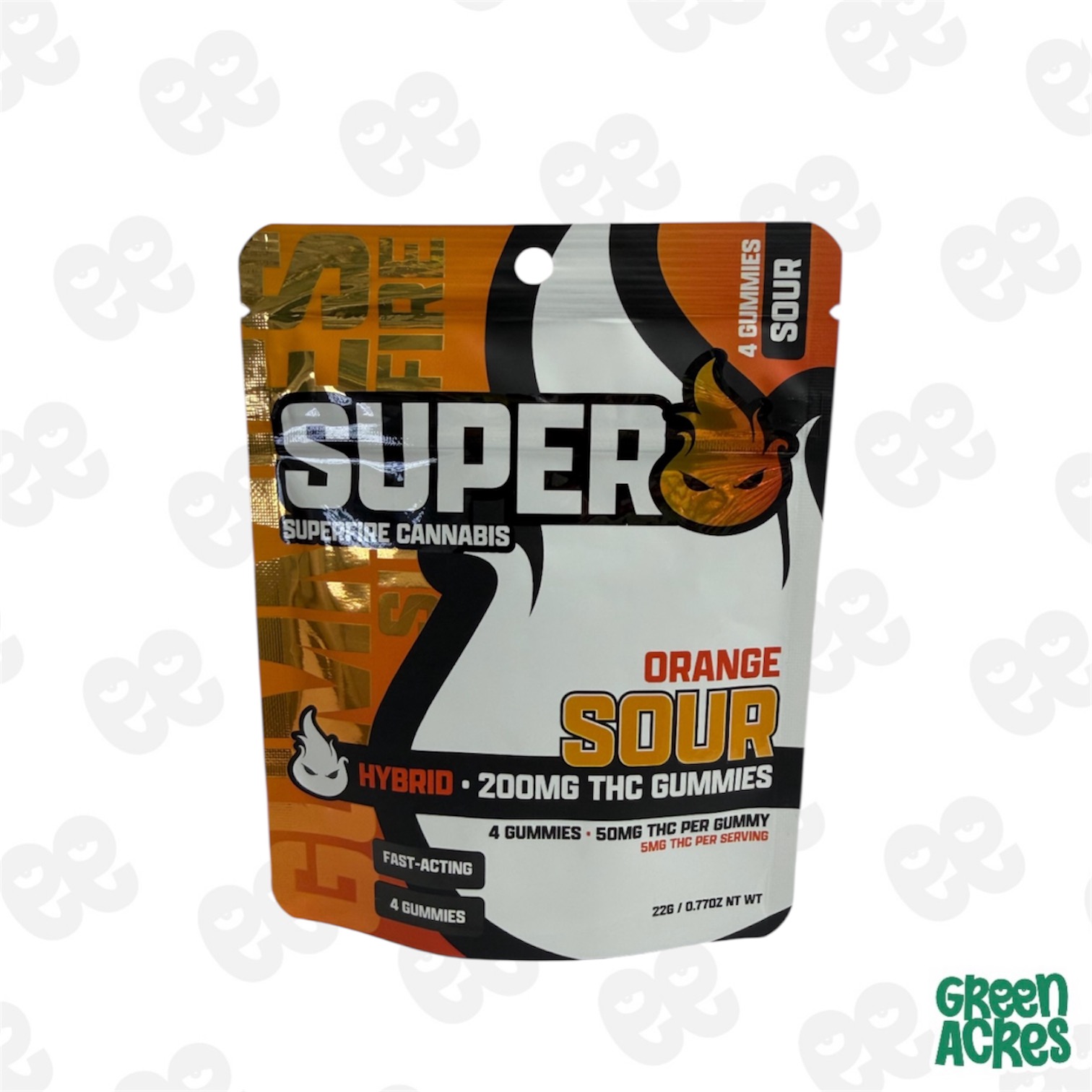 Superfire: Sour Orange 200MG Gummies