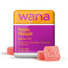Wana | Classic Passion Pineapple 1:1:1 (THC:CBD:CBG)  | 10pk (Sativa)