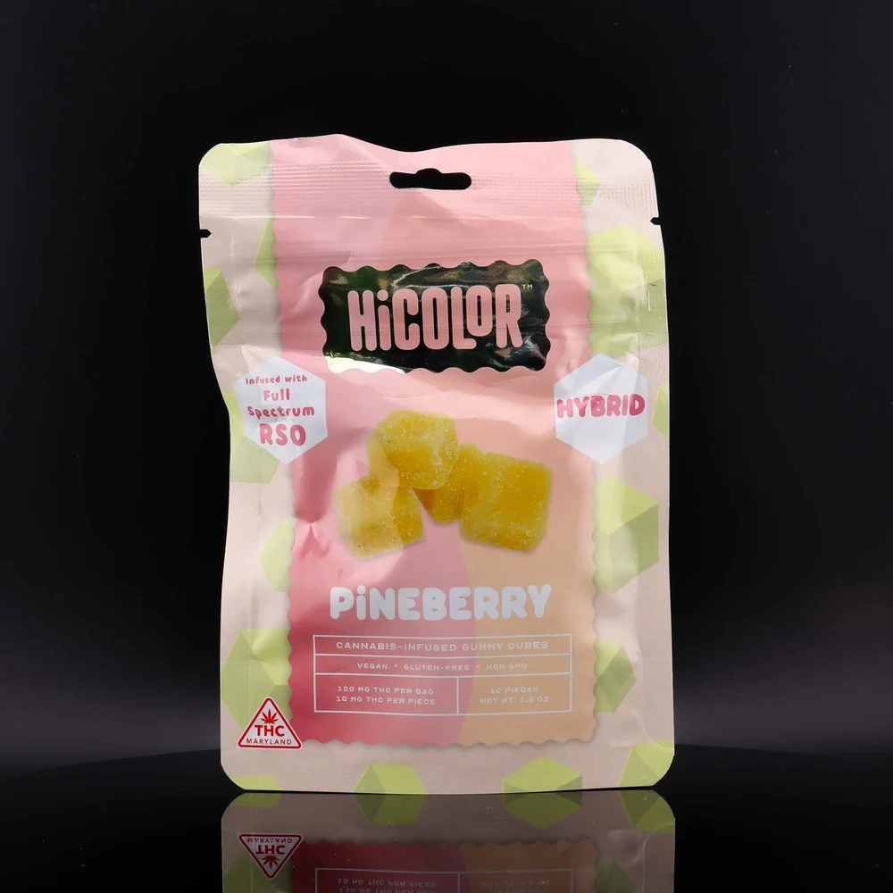 HiColor - Pineberry Full Spectrum RSO Gummies - 100mg