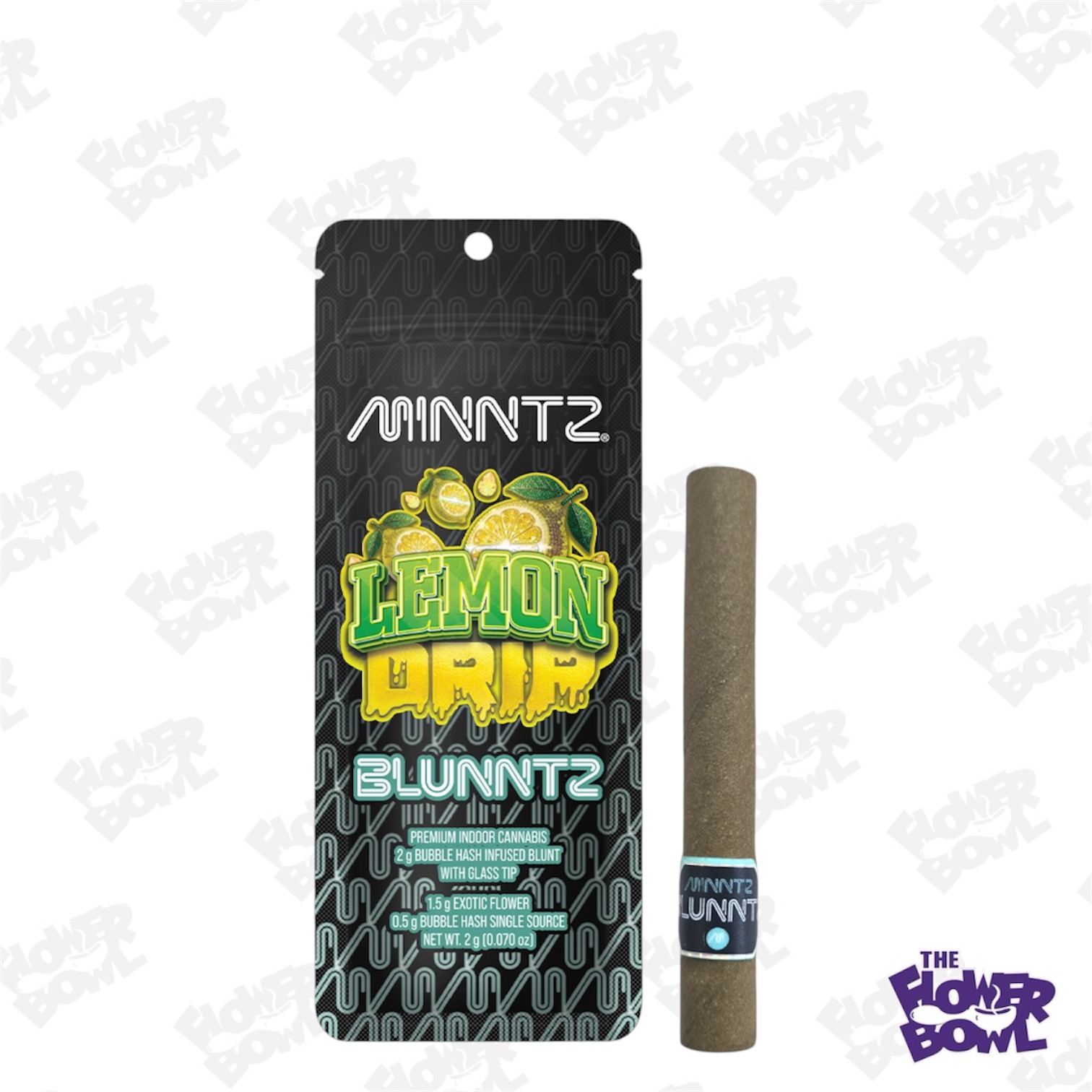 Minntz: Lemon Drip 2G Bubble Hash Infused Blunntz