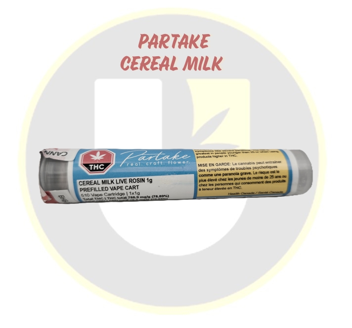 Partake - Cereal Milk Live Rosin 510 Prefilled Vape Cartridge