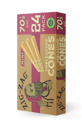 Cones - Zig Zag - Unbleached Mini 70's - 24 Pack product photo