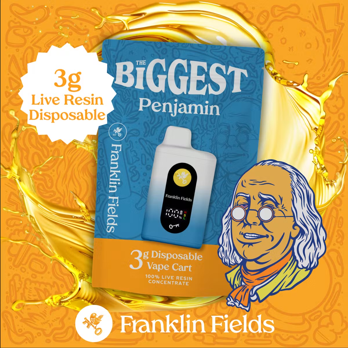 Franklin Fields Runtz Breath Live Resin Penjamin 3.0g