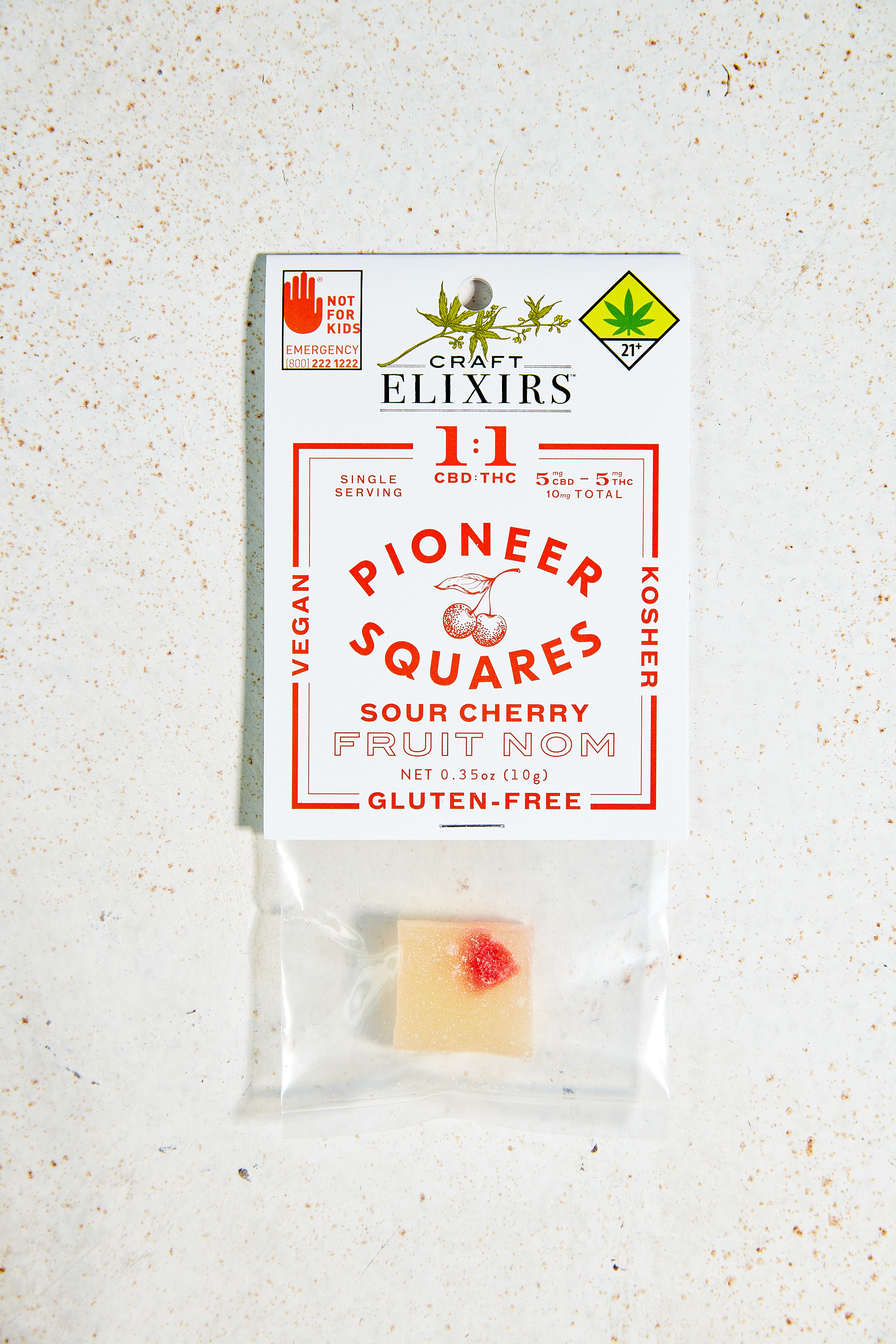 1:1 Gummies Sour Cherry [Single] (5mg CBD/5mg THC)