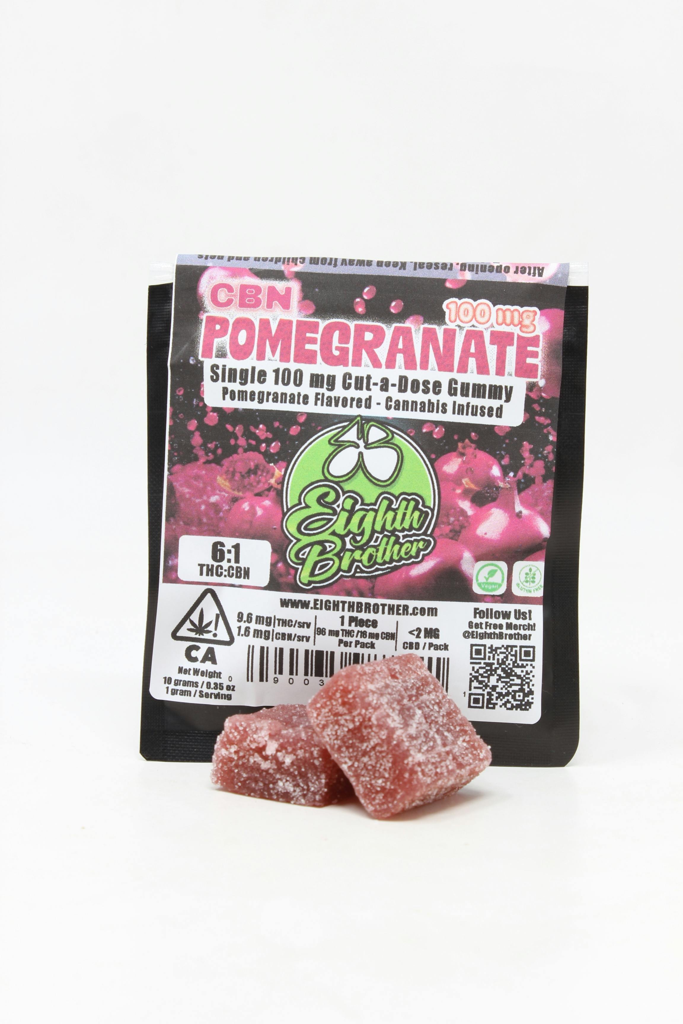 EighthBrother - Pomegranate CBN 100mg Single Gummy