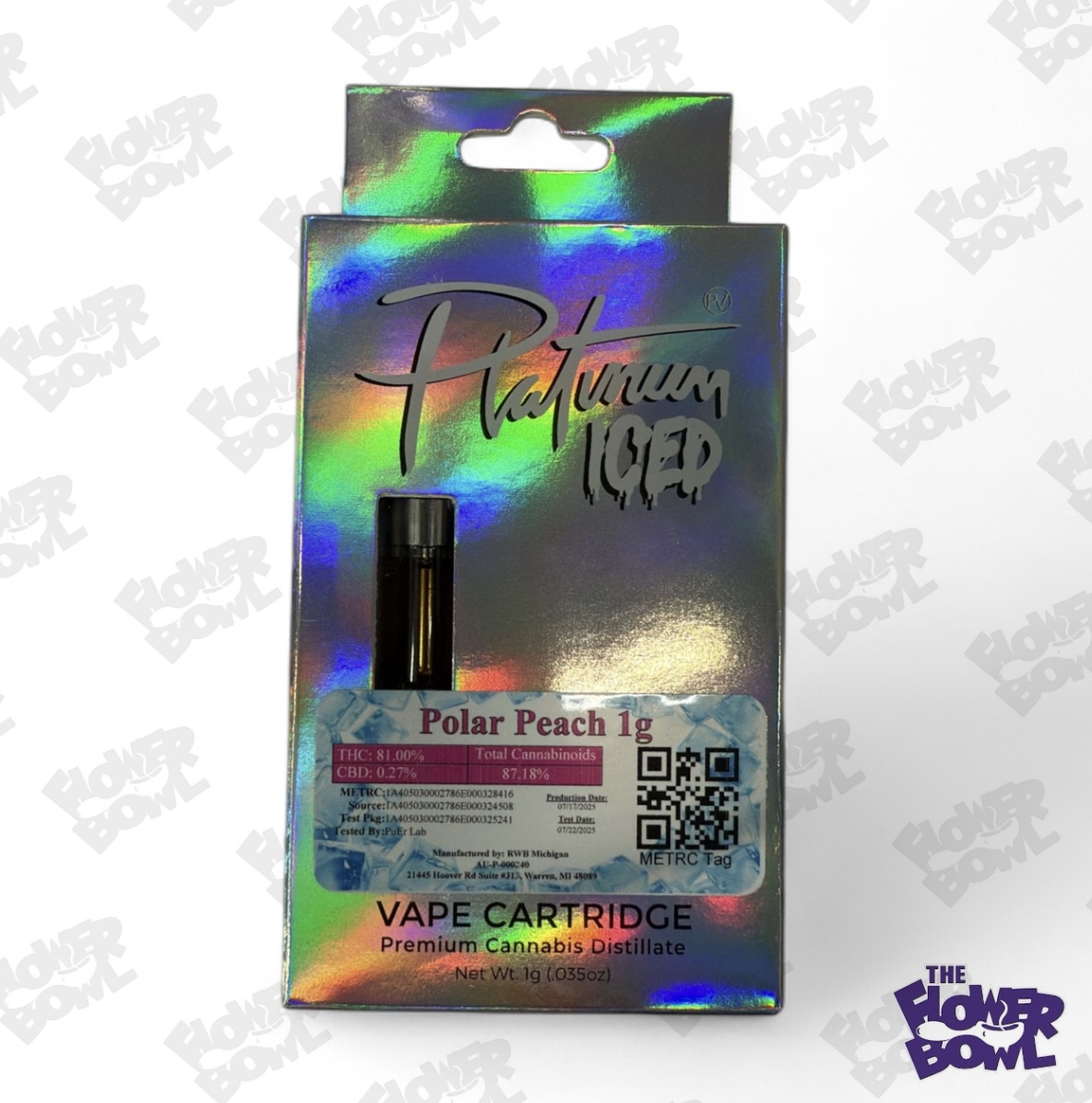 Platinum Vape: Polar Peach 1G Cart (S)