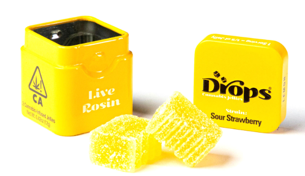 Drops Single Lemon Live Rosin Sativa 2PK Infused Jellies 100MG