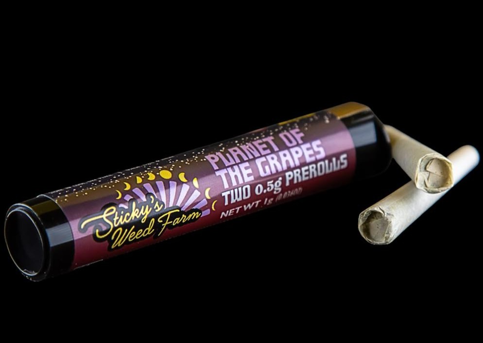 Stickys Weed Farm | Planet of the Grapes | Preroll 2pk