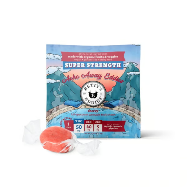 Ache Away Eddies - Very Cherry - THC:CBD:CBC - Super Strength - Fruit Chews - 50mg (1pk)