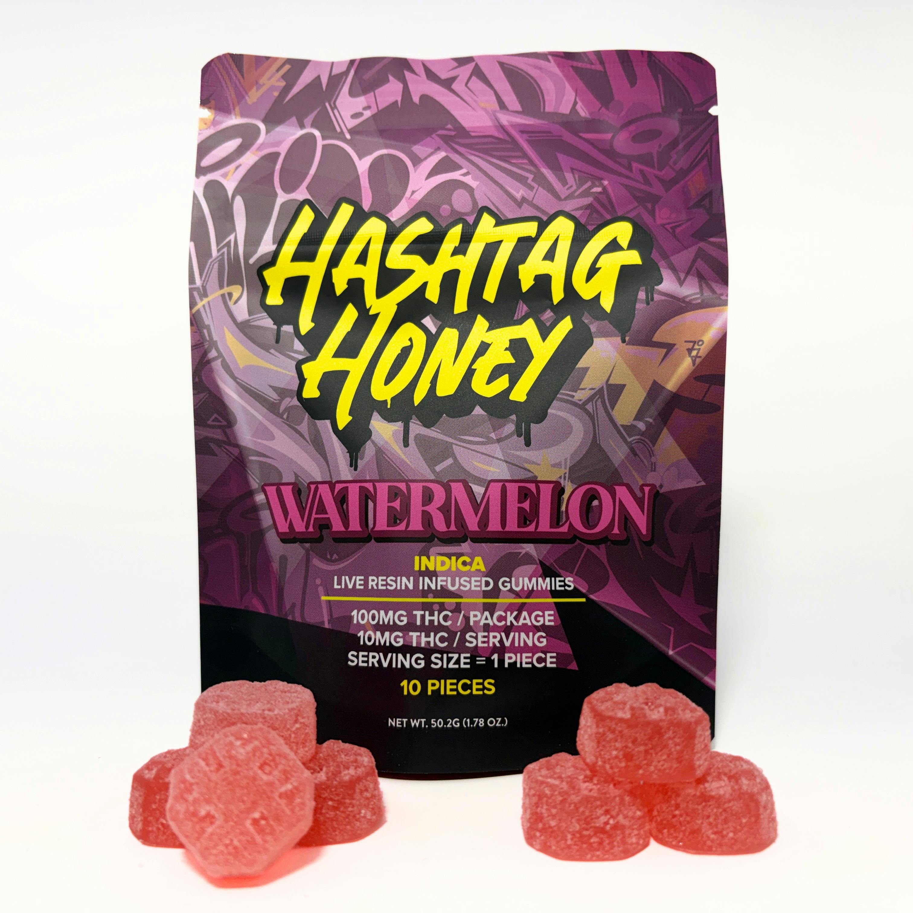 Hashtag Honey | Watermelon Gummies (Indica) | 100MG