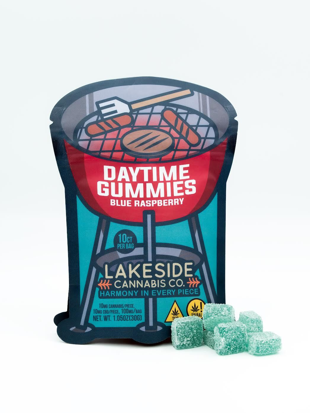 DAYTIME Gummies - Blue Raspberry - 100mg THC / 100mg CBD