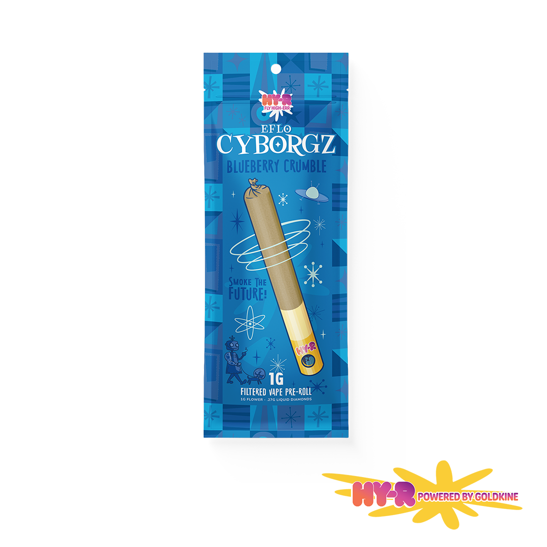 BLUEBERRY CRUMBLE | HYBRID | CYBORGZ | INFUSED PRE-ROLL W/ VAPE | 1.27G | REC