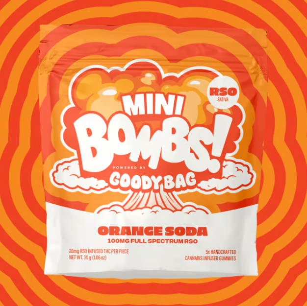 Orange Soda - Mini Bombs - Sativa - RSO Gummies - 100mg (5pk)