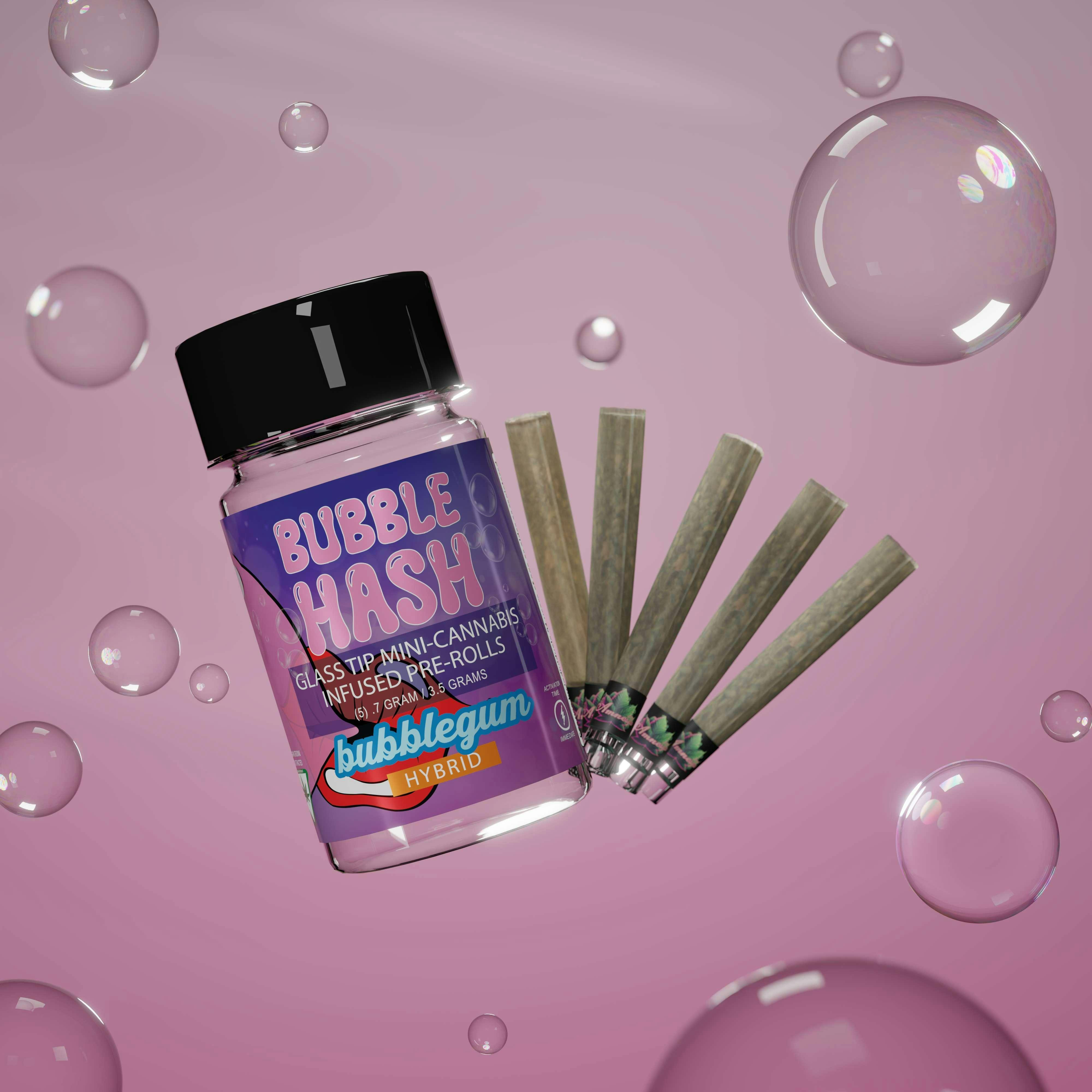 Amnesia: Bubblegum 5 Pack Bubble Hash Infused Prerolls (5x0.7G)