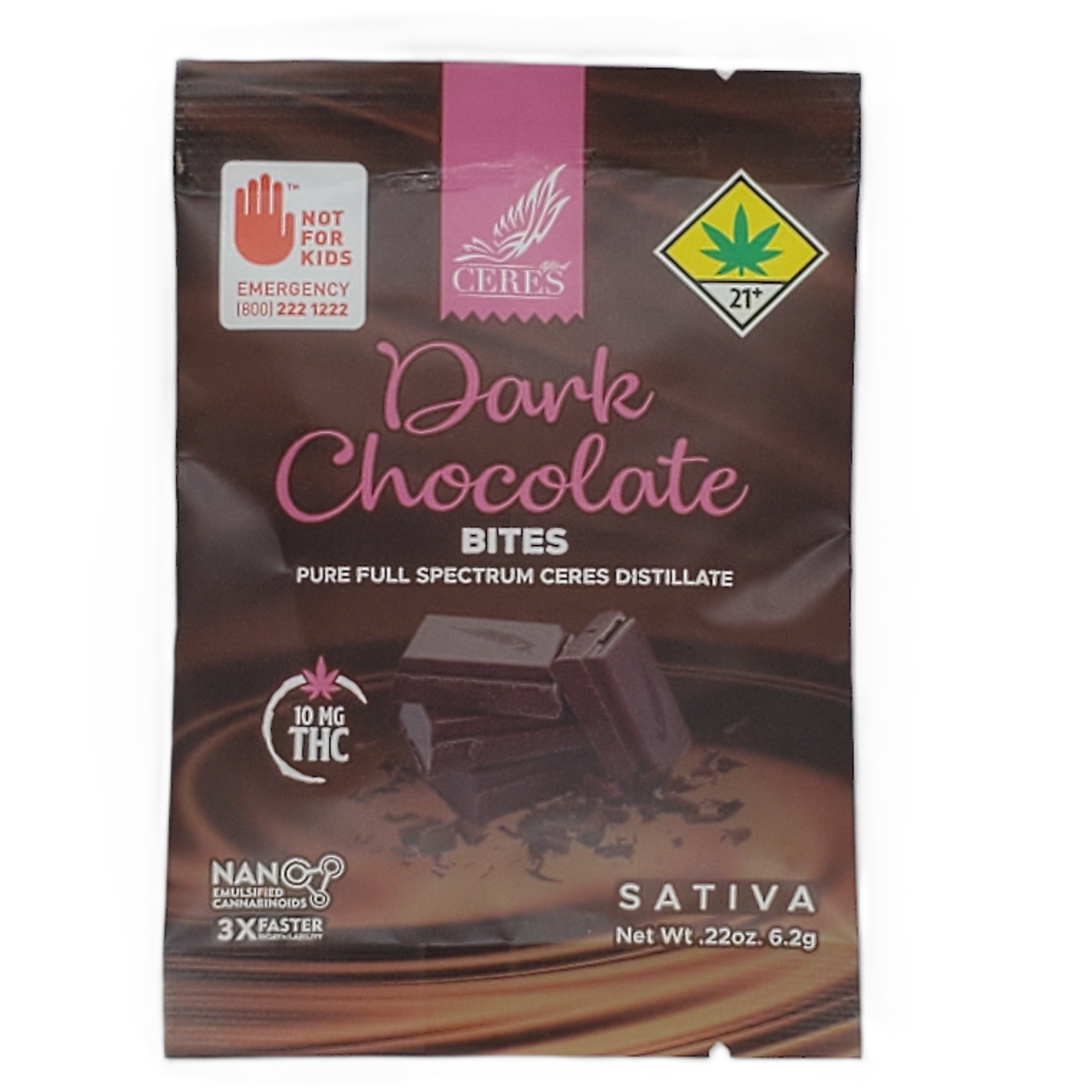 Ceres Chocobites Sativa Dark Chocolate Single 10mg