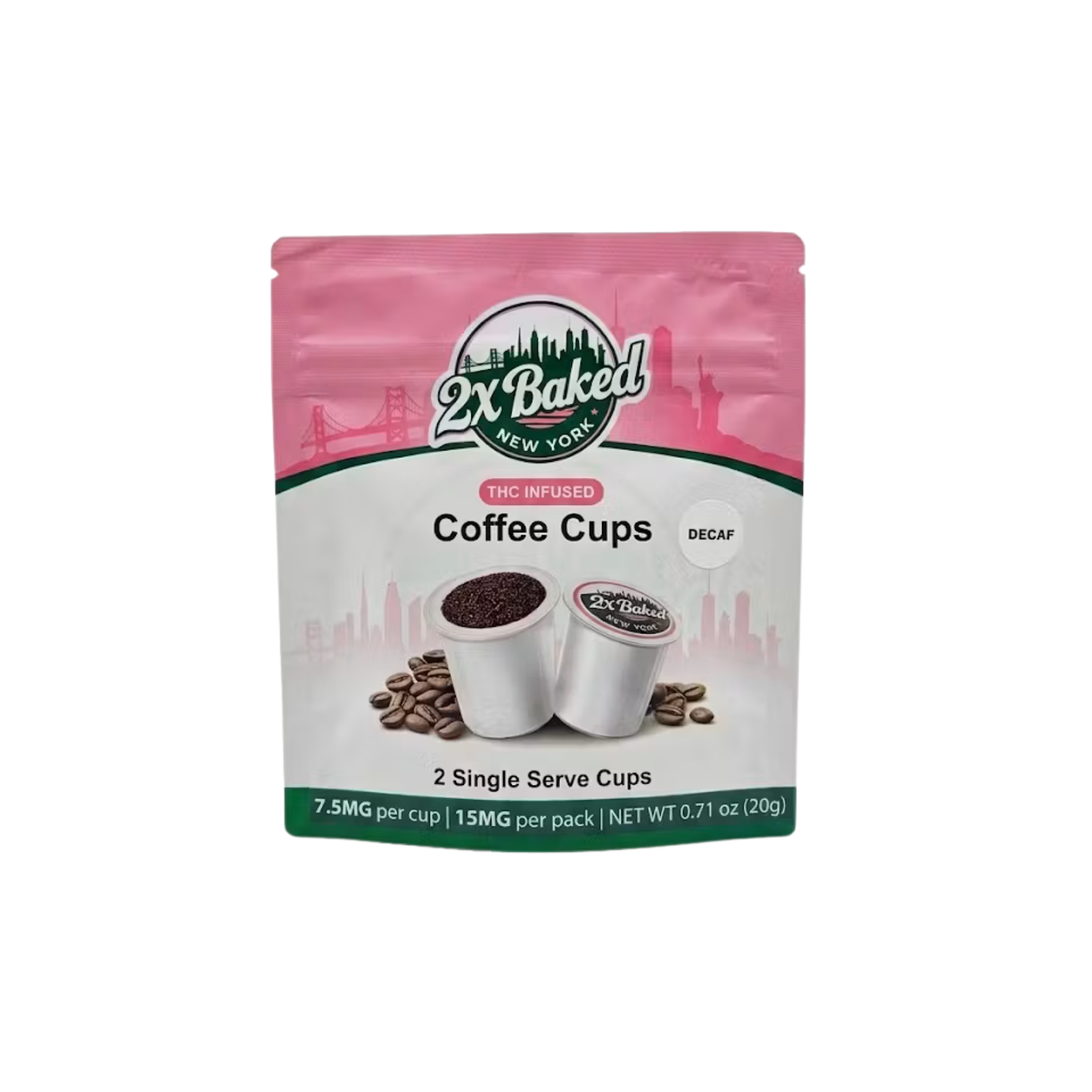 2x Baked - Decaf Infused Coffee Pods 2pk - 14mg