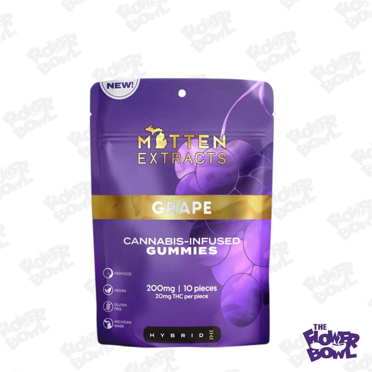 Mitten Extracts: Grape 200mg Gummies (H)