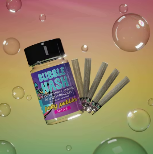 Amnesia - Fruity Pebbles - 0.7g x 5 Bubble Hash Infused Prerolls