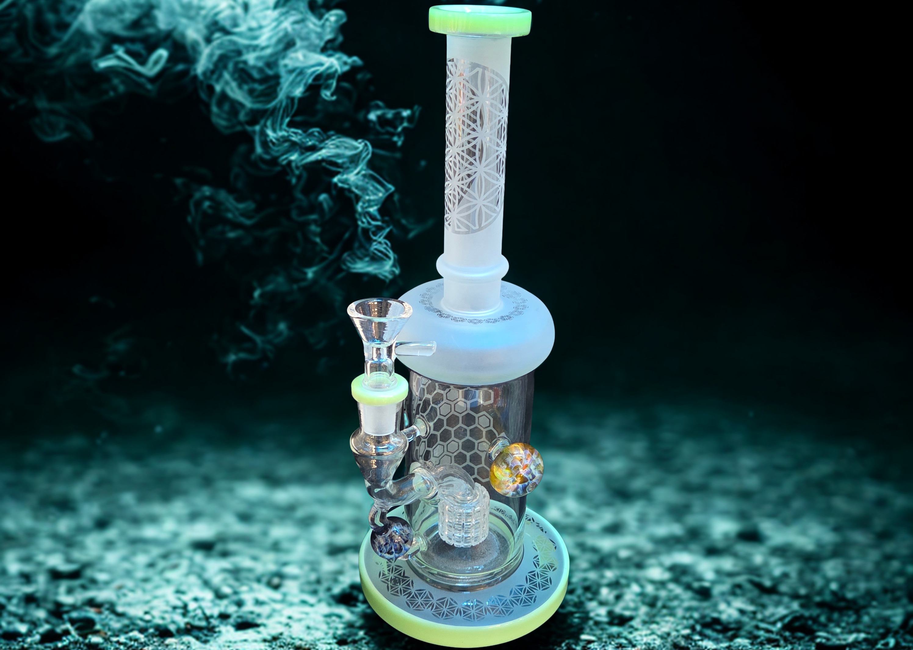 10" Water Pipe Frosted Honey | N/A by Hand Pipe - flower cannabis product