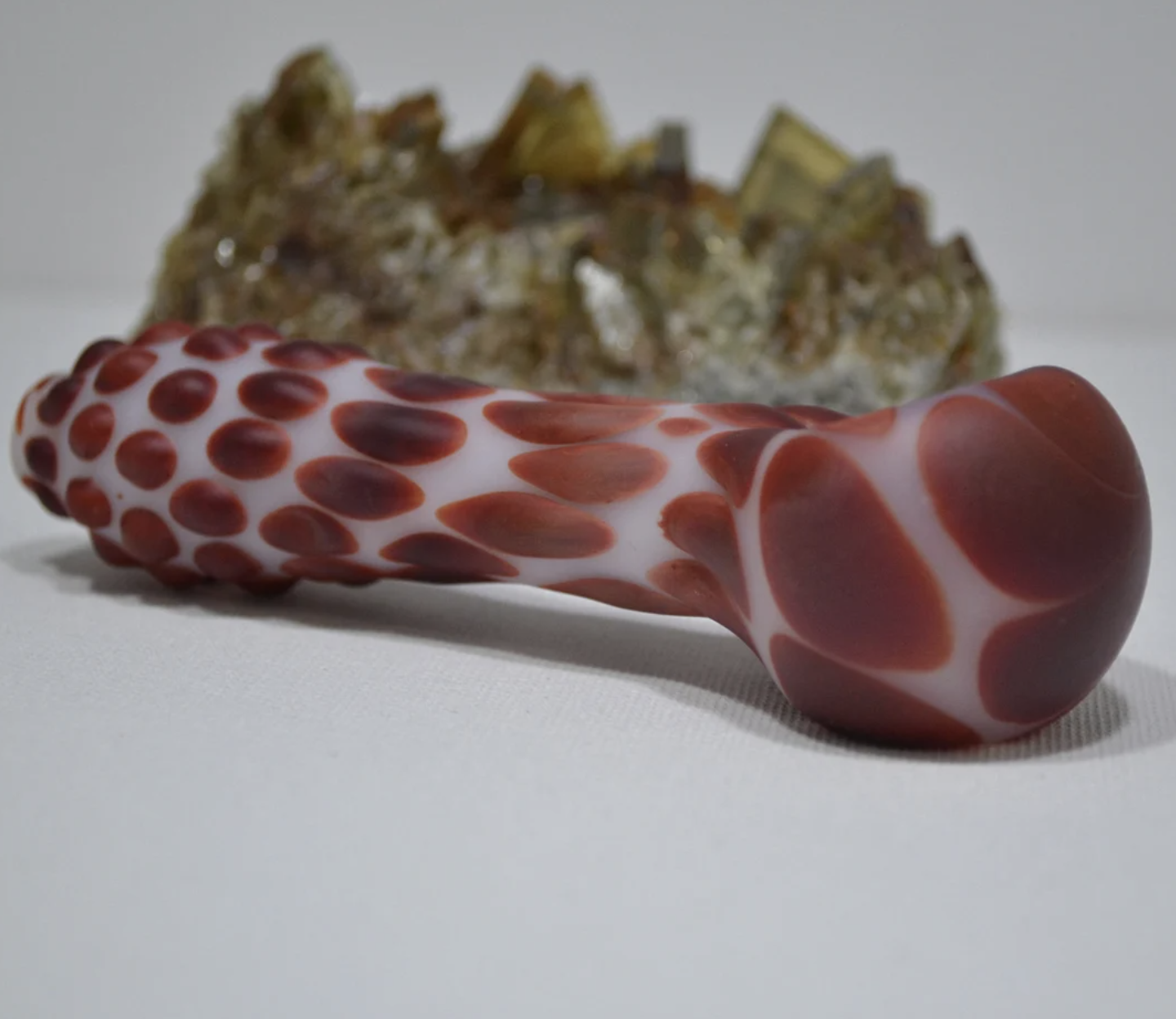 Matte White and Red Turtle Design Spoon Pipe