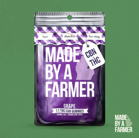 MADE BY A FARMER | 200MG GUMMIES 1:1 THC:CBN | GRAPE