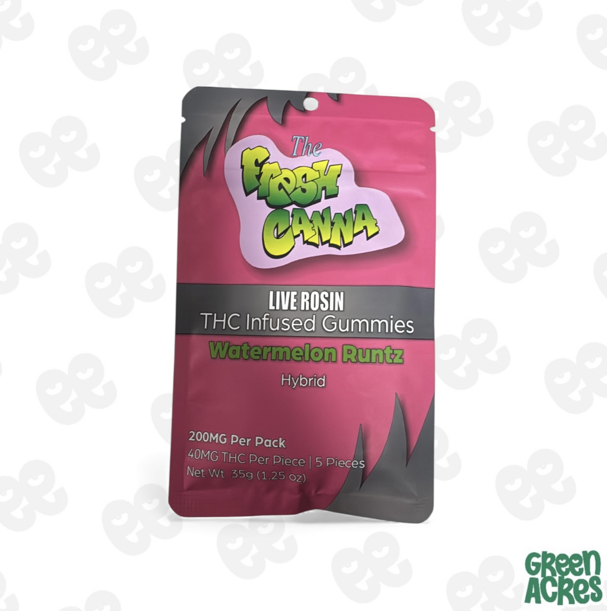 Watermelon Runtz 200MG Live Rosin Gummies (5x40mg)