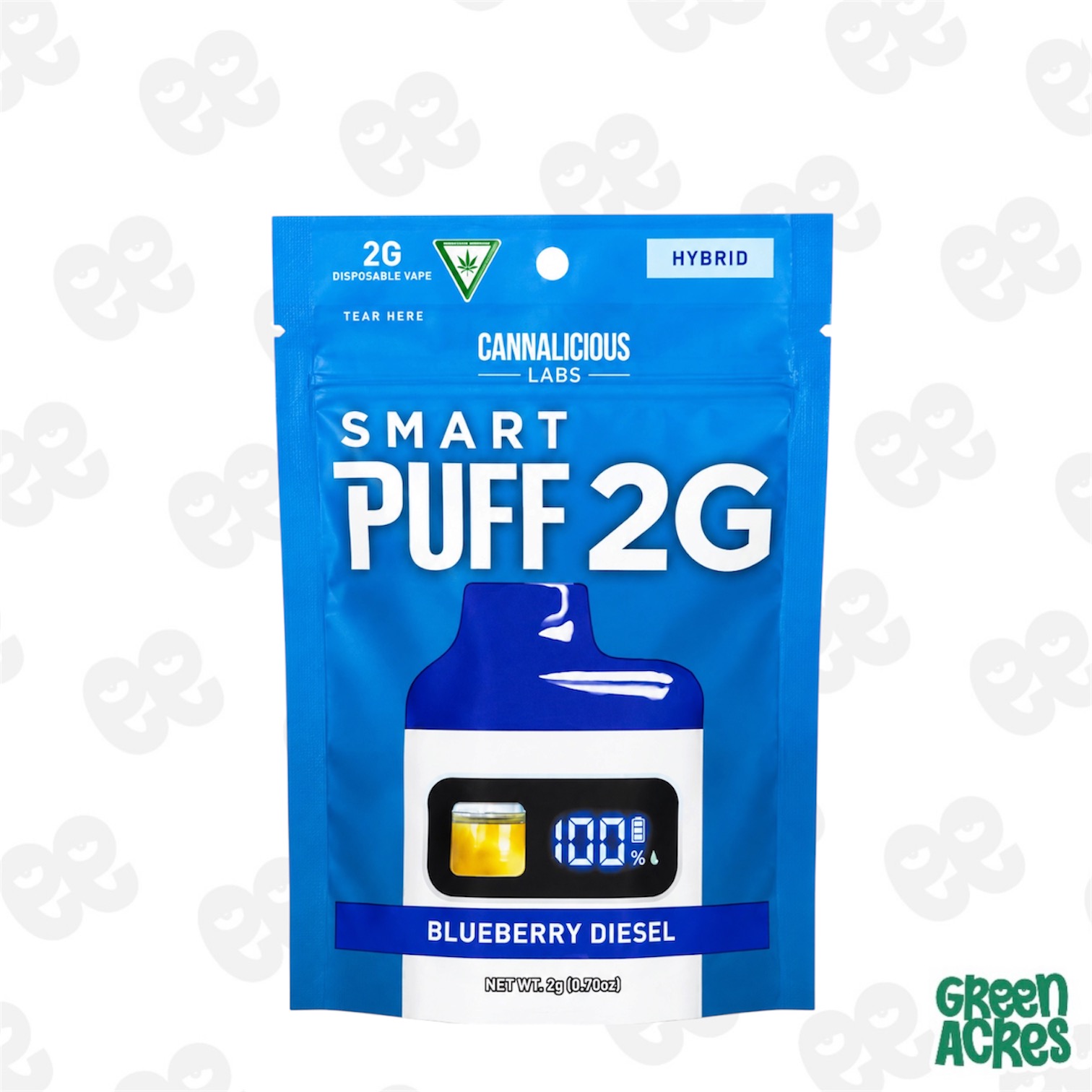 Cannalicious: Blueberry Diesel 2G SmartPuff Vape Disposable (H)