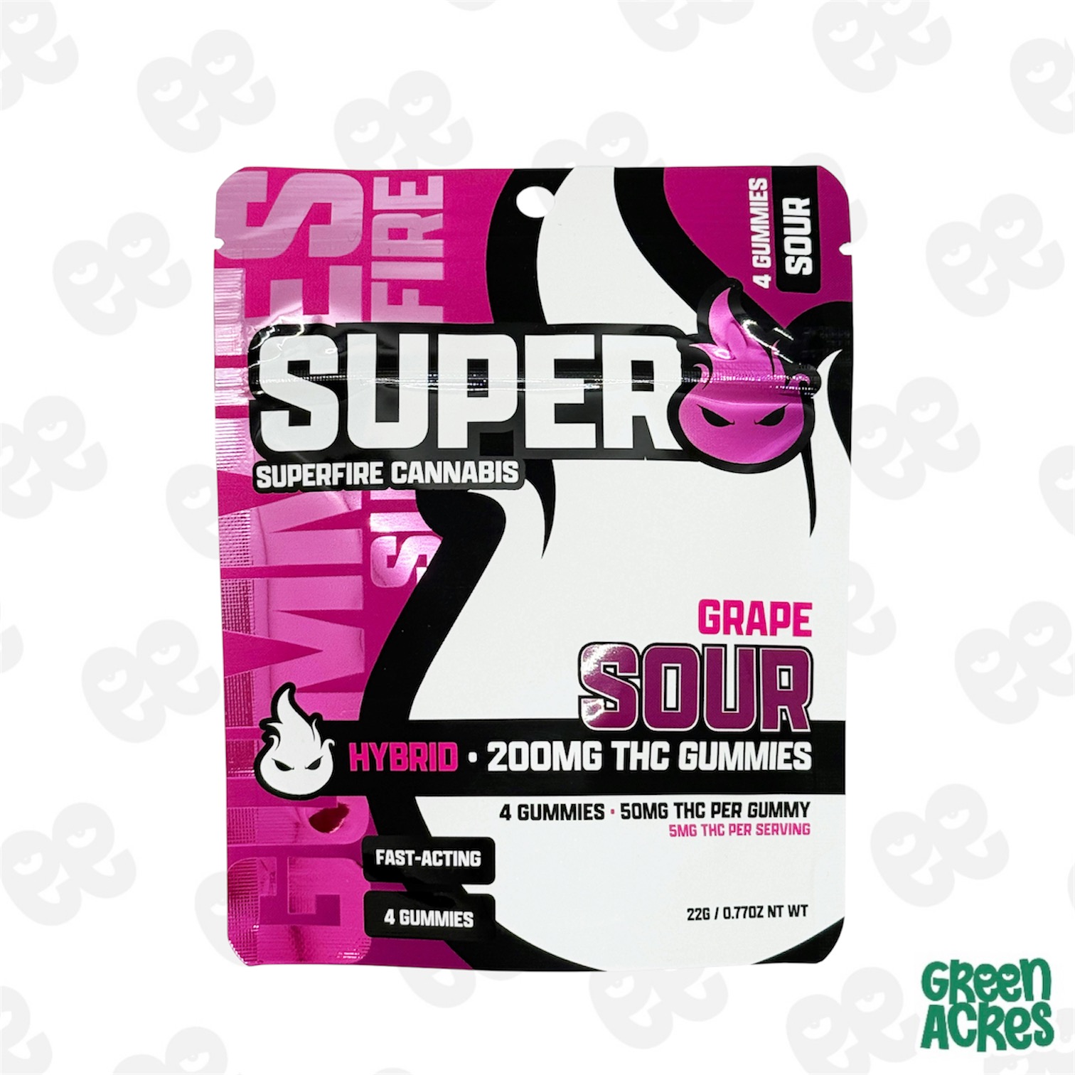 Superfire: Sour Grape 200MG Gummies