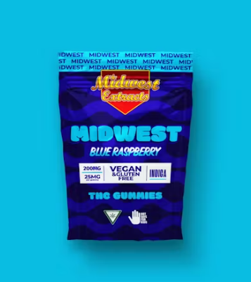 Midwest Extracts - Blue Raspberry - 200mg Gummies