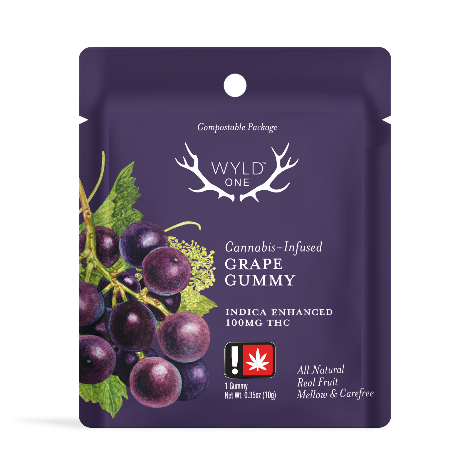 Wyld One | Grape Indica Enhanced Gummy | 100mg