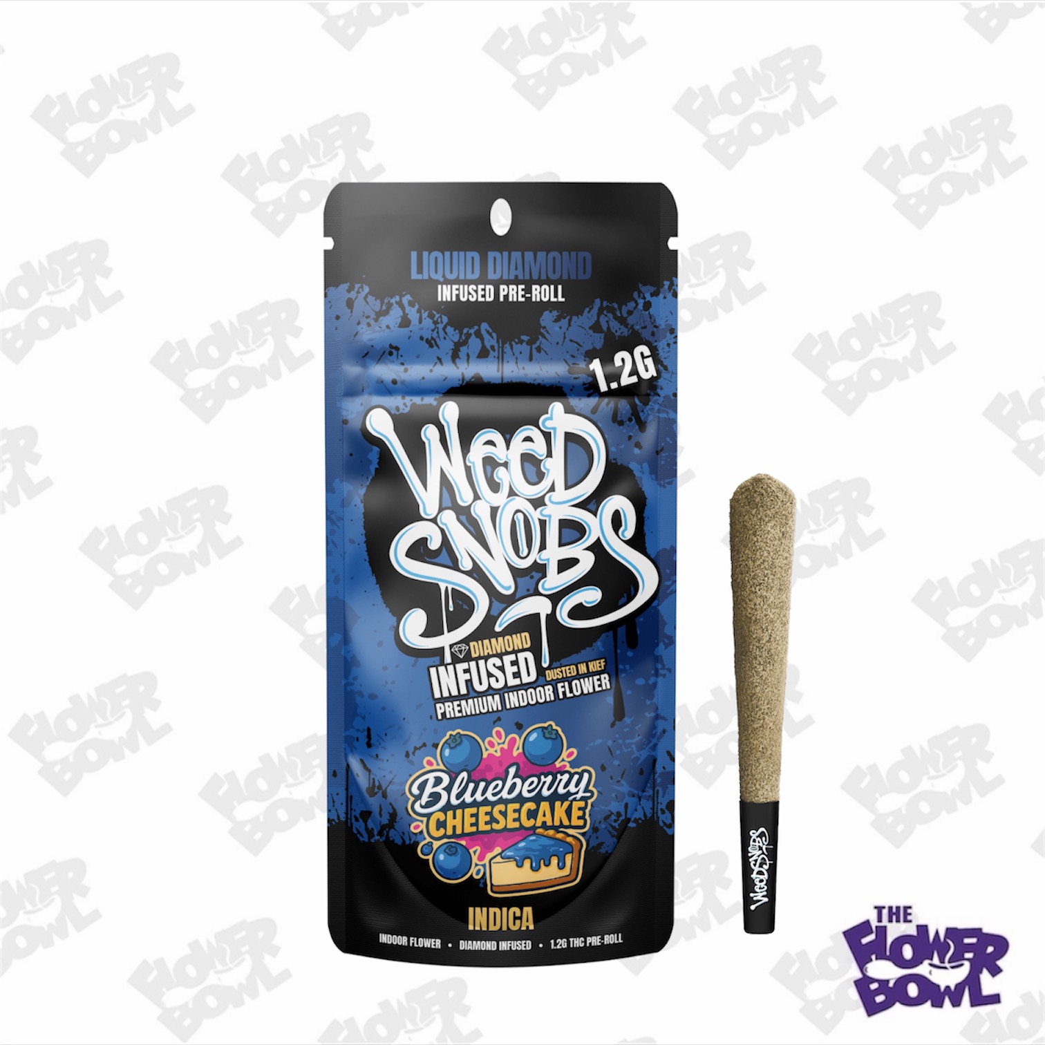 Weed Snobs: Blueberry Cheesecake 1.2g Liquid Diamonds Infused Prerolls (I)