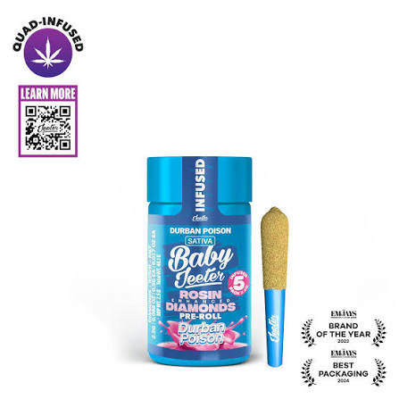 Jeeter - Durban Poison Quad Infused ( Baby Jeeter ) Pre-roll 5pk - 2.5g