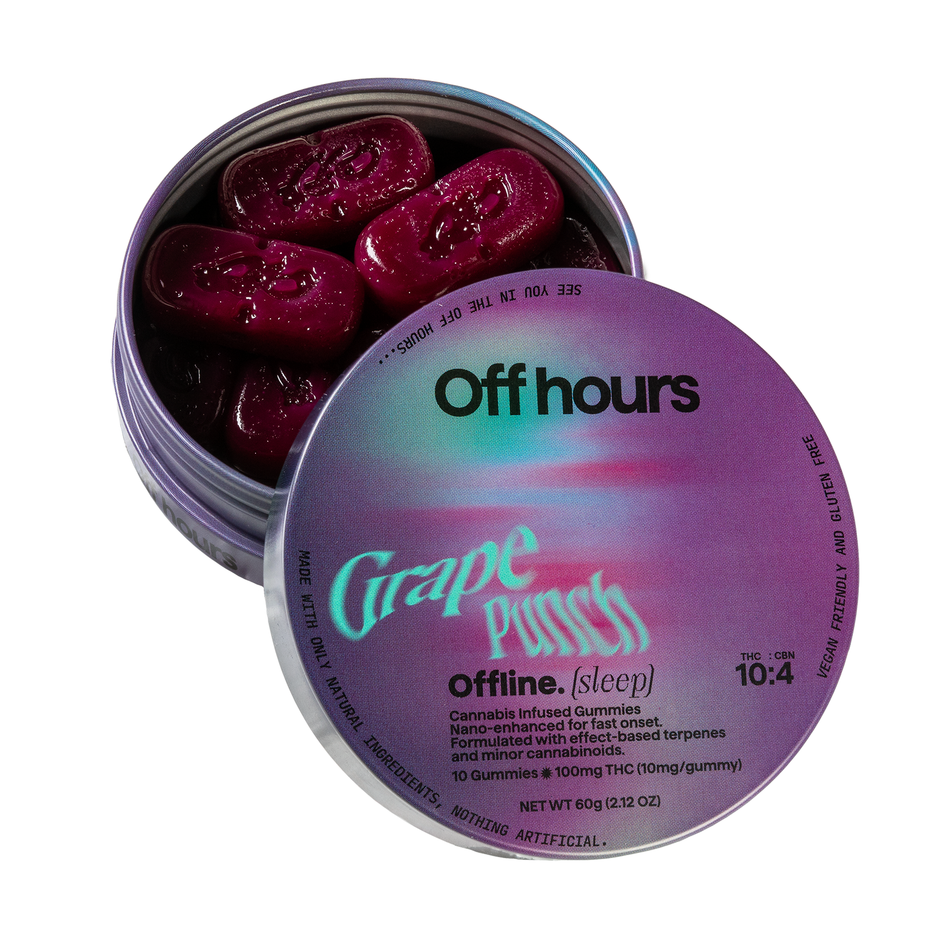Off Hours | Offline Grape Punch | 10pk 100mg Gummies