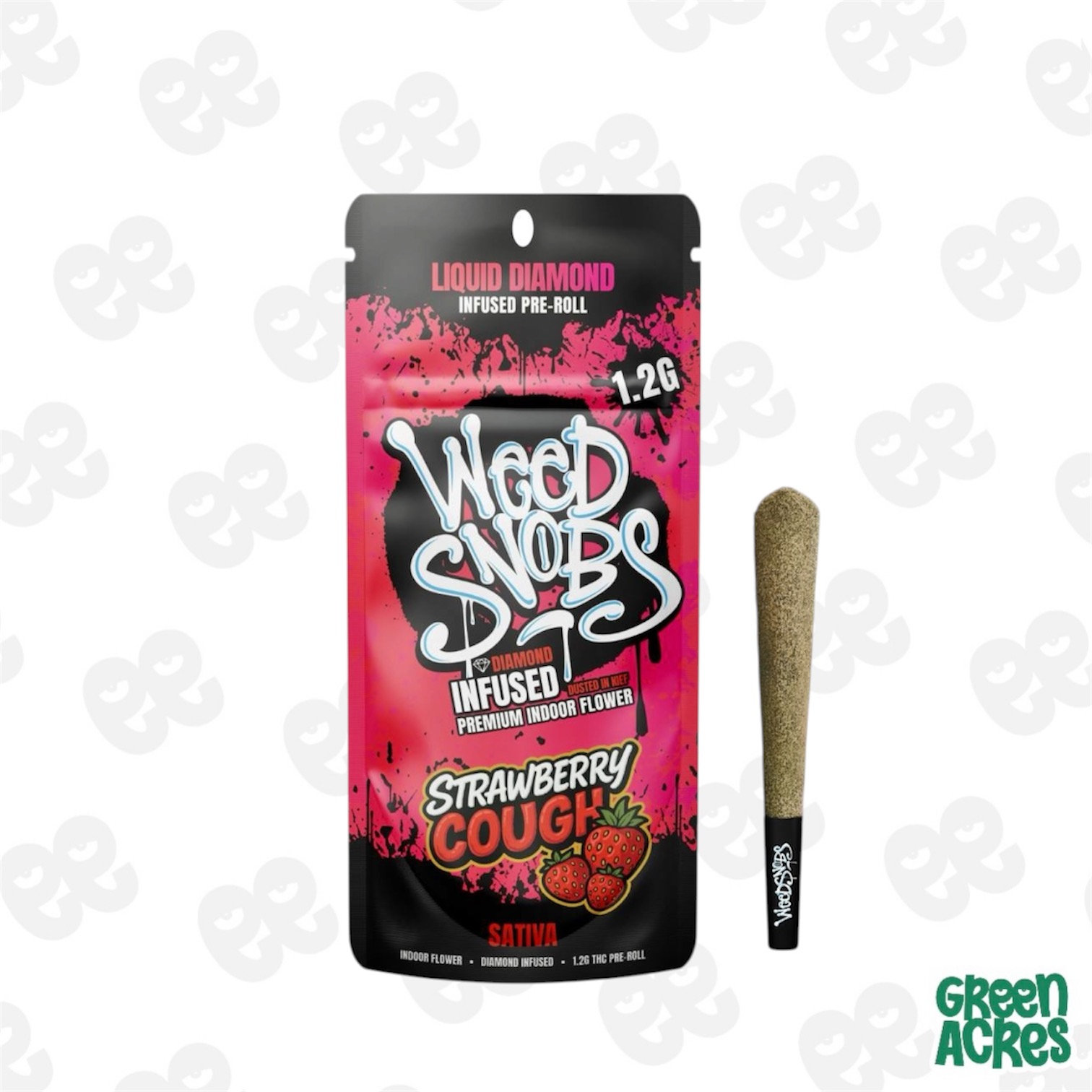 Weed Snobs: Strawberry Cough 1.2G Liquid Diamond Infused Pre-Roll