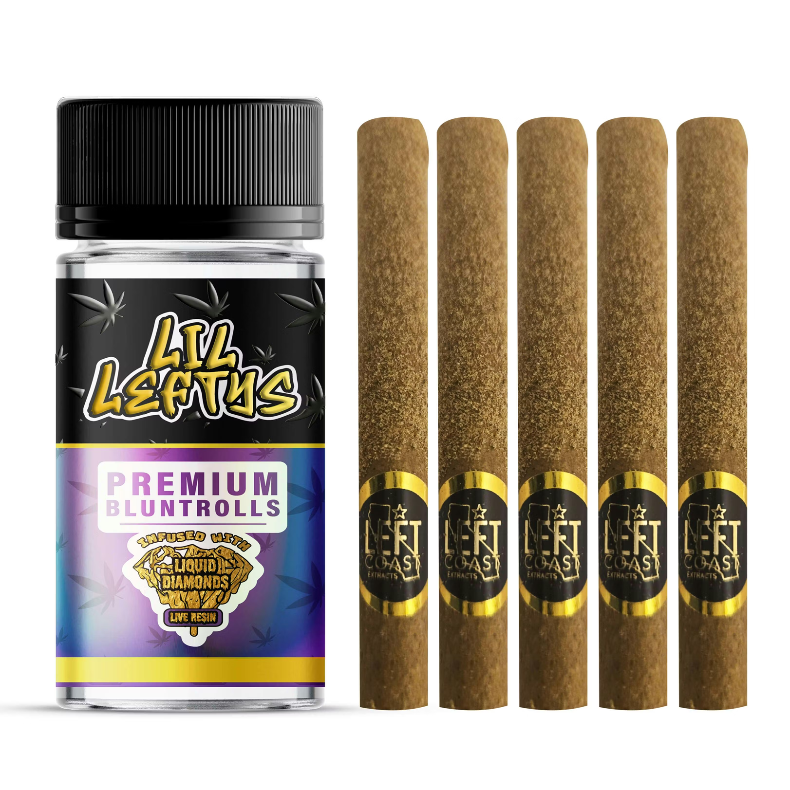 Left Coast | Grape Cookies | 5PK Infused BLUNT Pre-Rolls 6.5G