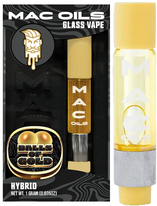 Ballz Of Gold | Mac Oils Vape Cart | 1g | Hybrid