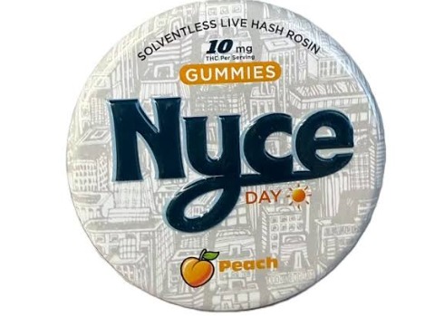 Nyce - Peach Solventless Live Hash Rosin Gummies 10pk - 100mg