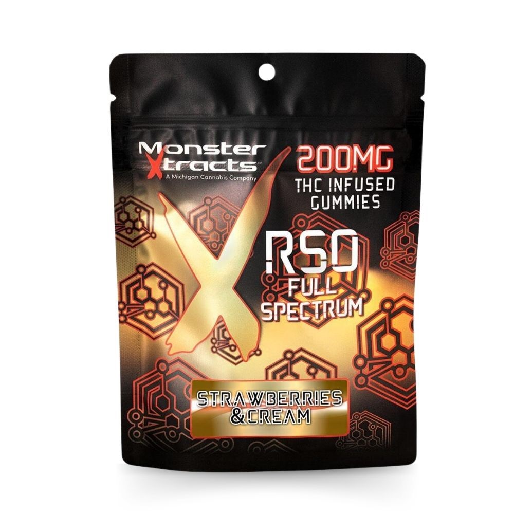 MONSTER | 200MG FULL SPECTRUM RSO GUMMIES | STRAWBERRIES & CREAM
