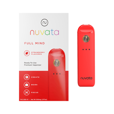 Nuvata - Disposable Vape - Full Mind Strawberry 9:1 THC:CBD