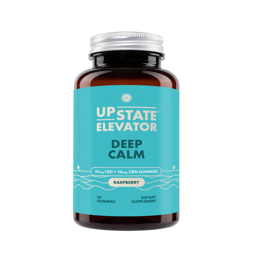 Upstate Deep Calm Raspberry Gummies 50mg CBD + 10mg CBN 30ct