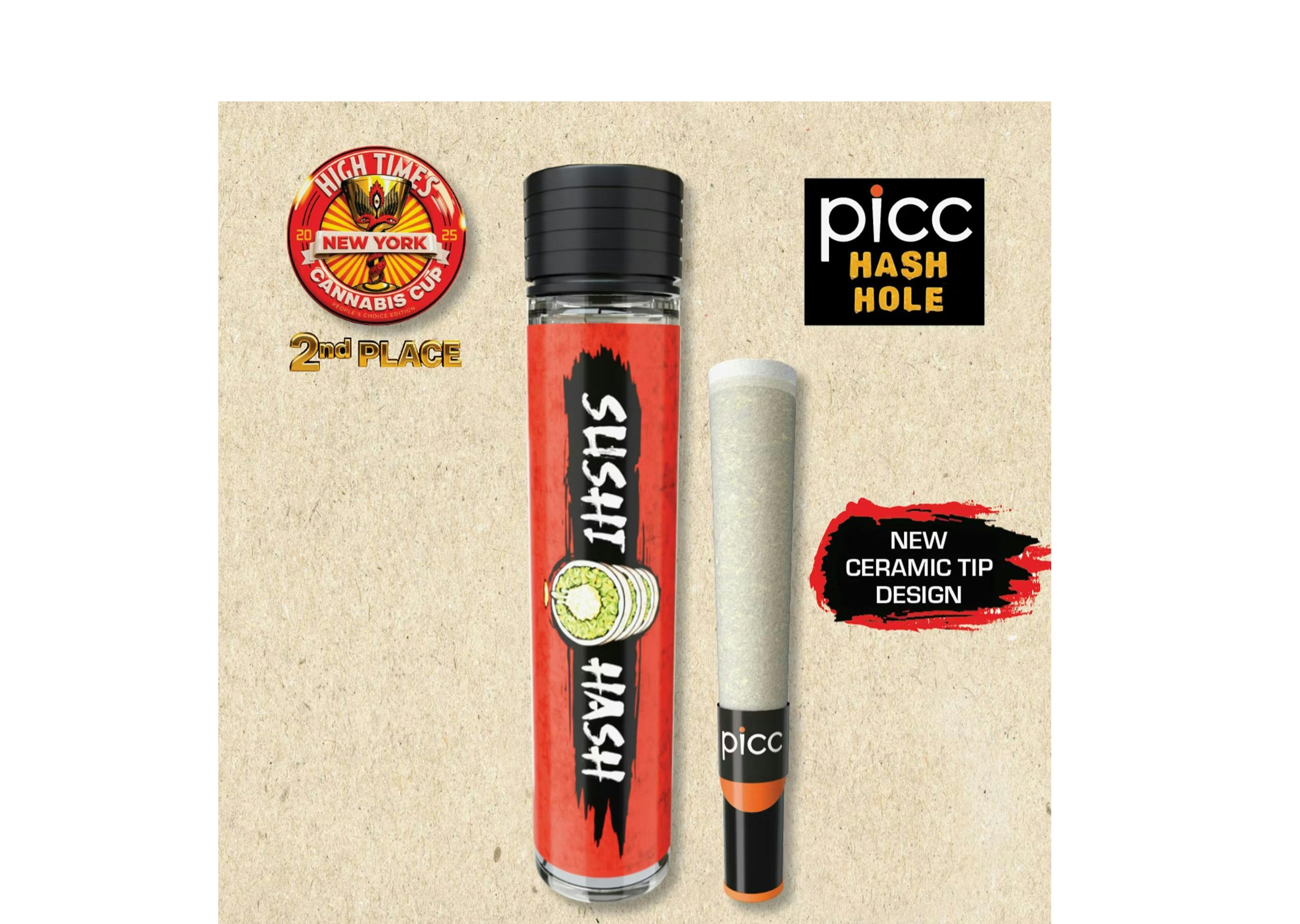 Picc - Jealousy X Hash Burger Rosin (Sushi Hash) - Hash Hole Infused Preroll - 1g