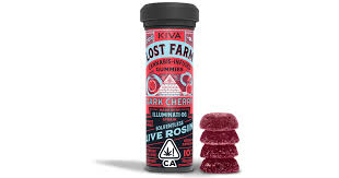 Kiva Confections | Lost Farm - Dark Cherry Illuminati OG Rosin Infused Gummies | 100mg