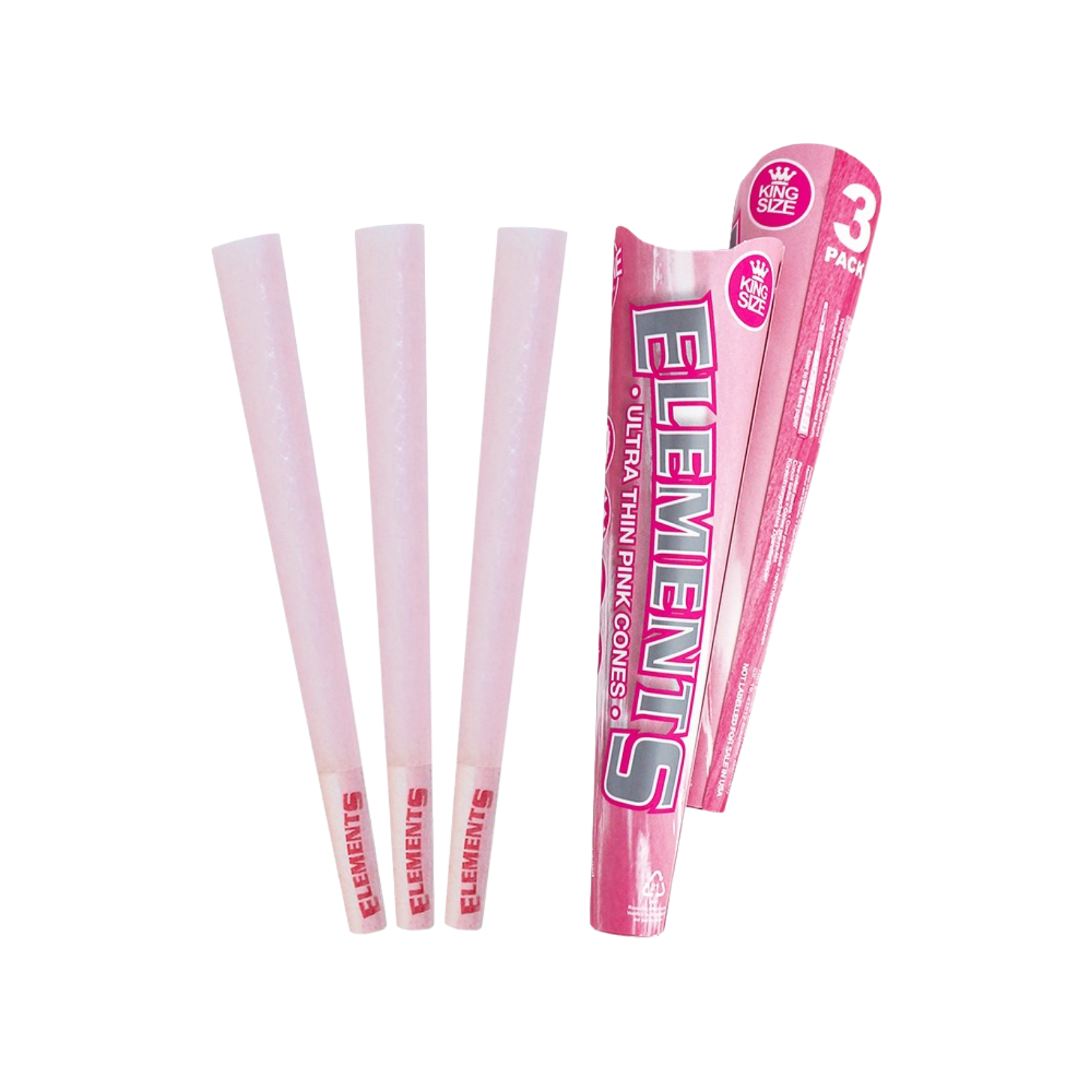 Elements - Ultra Thin Pink Cones King Size - 3pk