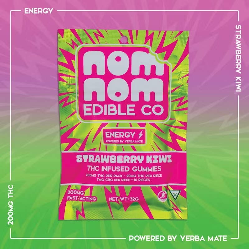 Nom Nom: Strawberry Kiwi Energy 200MG Gummies