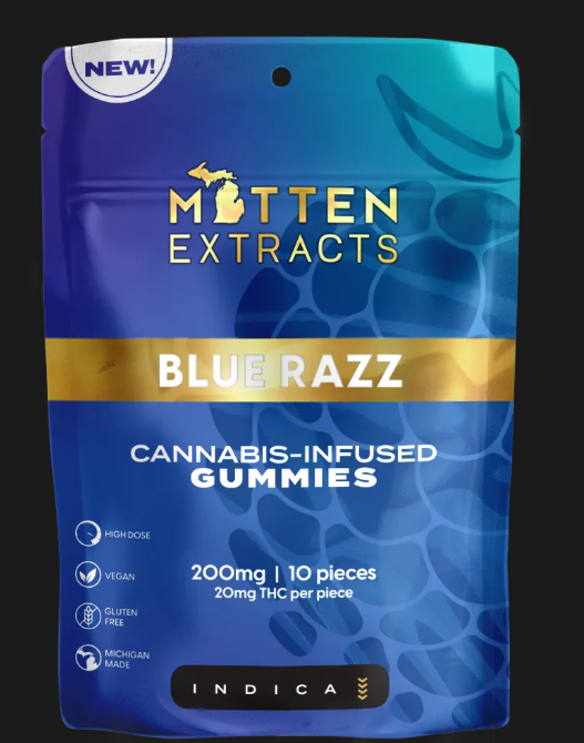 Mitten Extracts - Effect Gummies - 200mg - Blue Raz - Indica