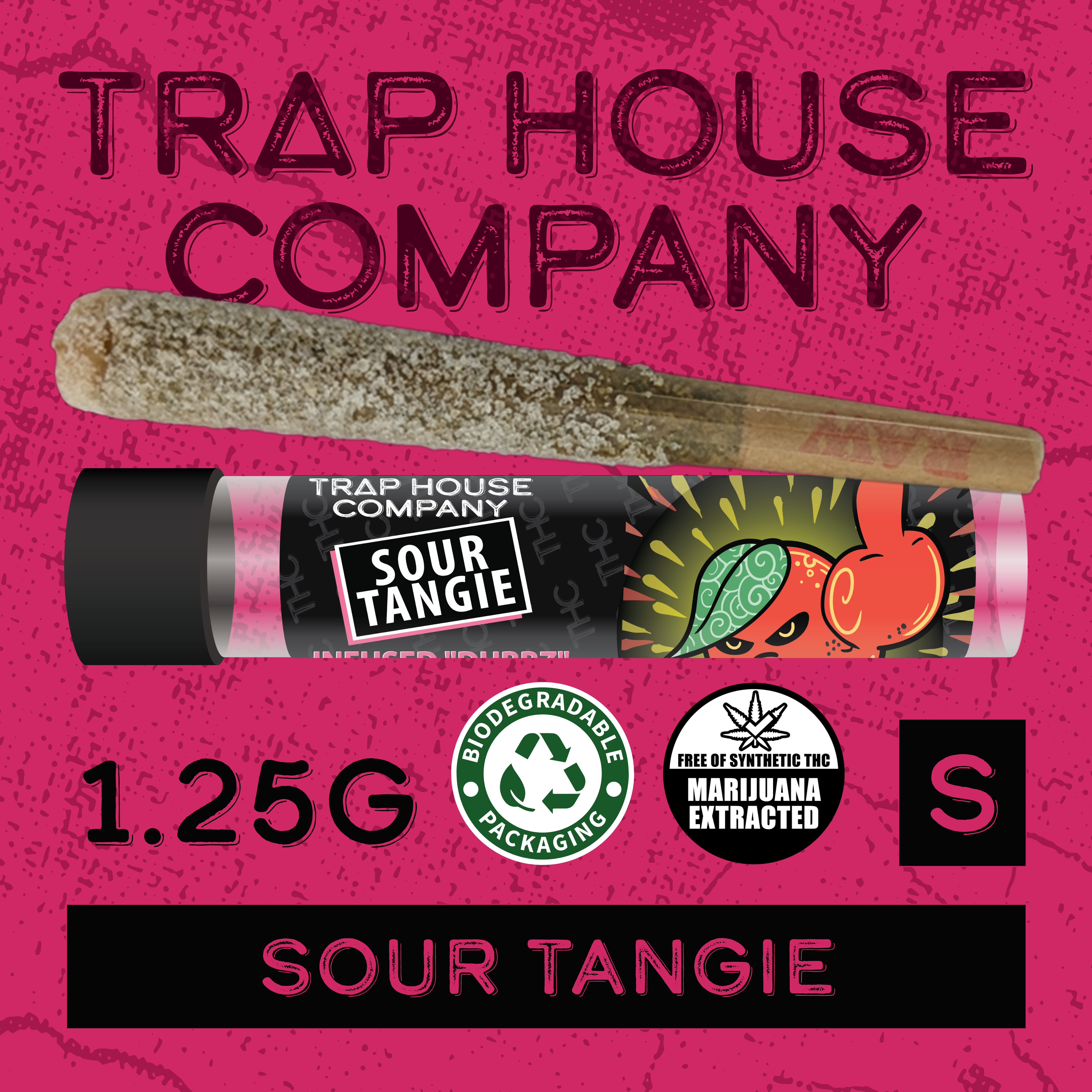 THC Dubbz Infused and Coated Preroll - Sour Tangie Dubbz