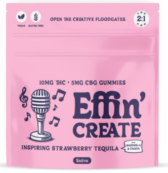 Create Inspiring Strawberry Tequila 2:1 THC:CBG Gummies ( S ) | 100mg