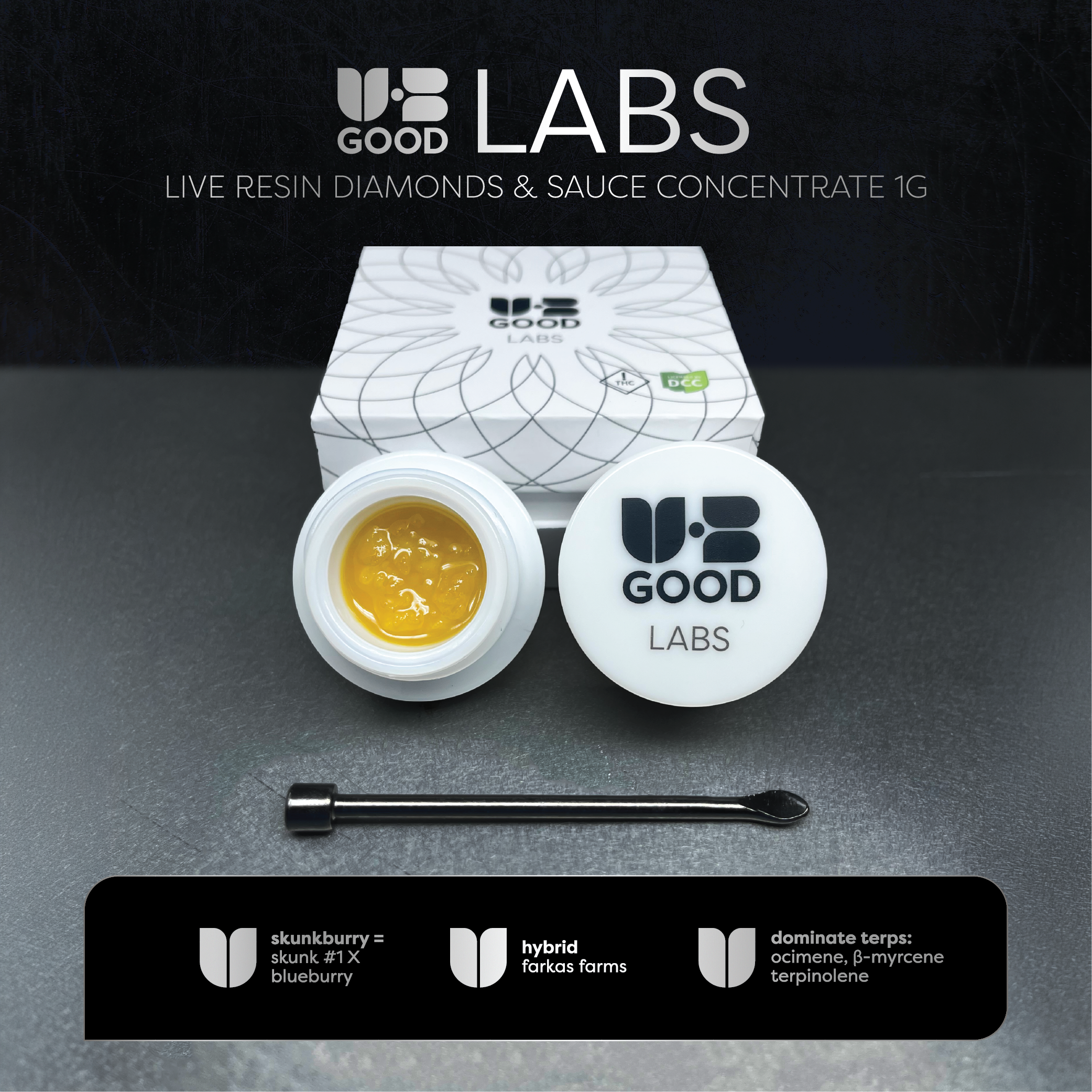 Skunkburry Live Resin Diamonds and Sauce | 1g