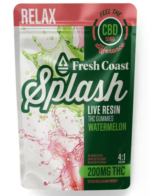 Watermelon Splash Live Resin Gummies | Hybrid
