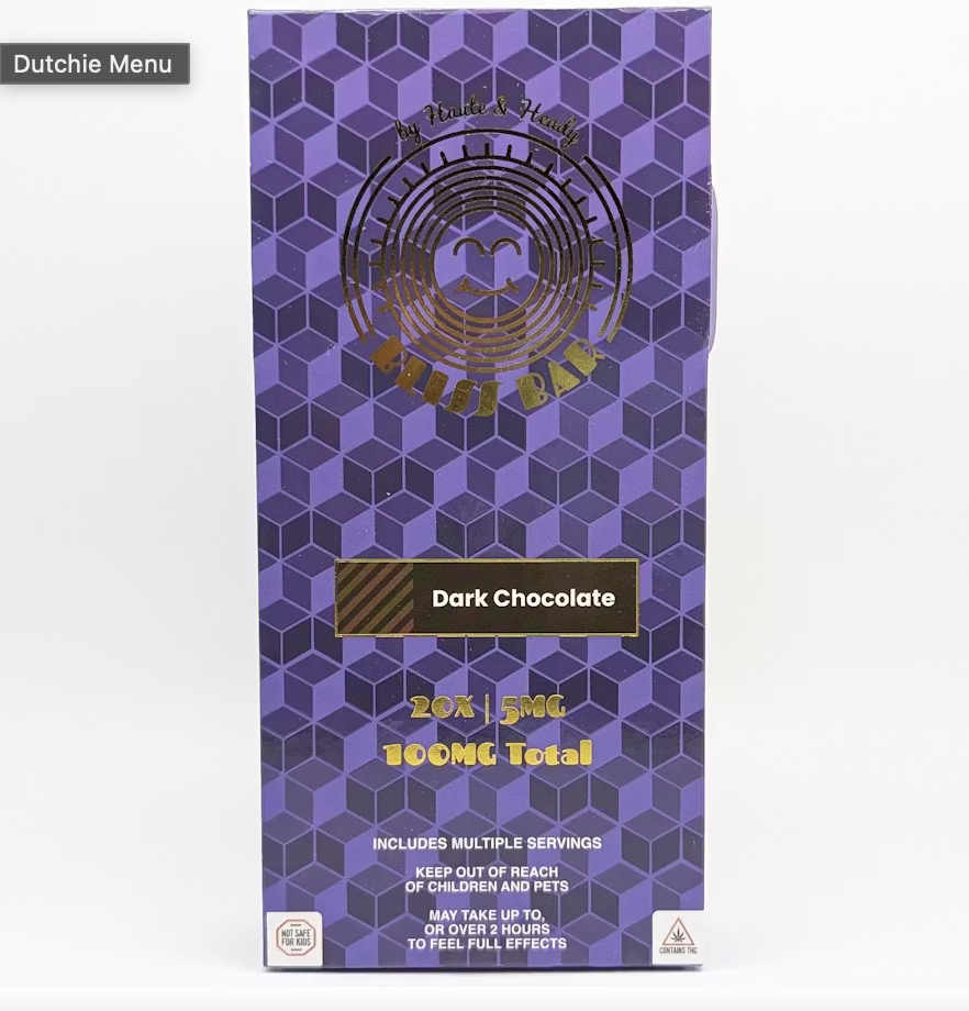 Haute & Heady | Bliss Bar | Dark Chocolate 100mg